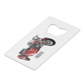 サイドカーバイカートゥーンイラストレーション クレジットカード栓抜き (正面アングル)