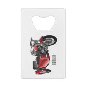 サイドカーバイカートゥーンイラストレーション クレジットカード栓抜き (裏面)