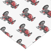 サイドカーバイカートゥーンイラストレーション ショートテーブルランナー (コーナー)