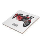 サイドカーバイカートゥーンイラストレーション タイル (側面)