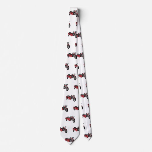 サイドカーバイカートゥーンイラストレーション ネクタイ (正面)