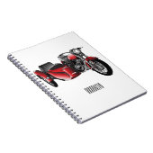 サイドカーバイカートゥーンイラストレーション ノートブック (右側)