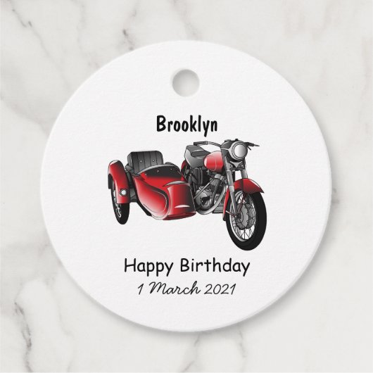 サイドカーバイカートゥーンイラストレーション フェイバータグ (正面)