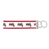 サイドカーバイカートゥーンイラストレーション リストバンドキーホルダー (鍵右)