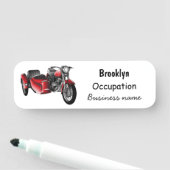 サイドカーバイカートゥーンイラストレーション 名札 (インサイチュ)