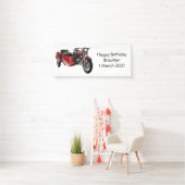 サイドカーバイカートゥーンイラストレーション 横断幕 (インサイチュ)