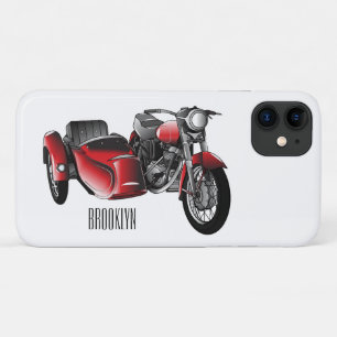 サイドカーバイカートゥーンイラストレーション iPhone 11 ケース