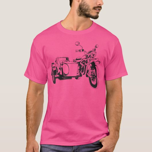 サイドカーバイク3輪バイク Tシャツ (正面)