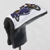 サイドカーパープルバイクイラストレーション ゴルフヘッドカバー (3/4 正面)