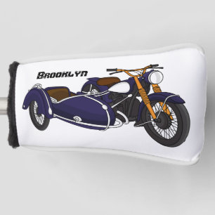 サイドカーパープルバイクイラストレーション ゴルフヘッドカバー