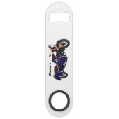 サイドカーパープルバイクイラストレーション スピード栓抜き (裏面)