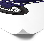 サイドカーパープルバイクイラストレーション ポスター (角)