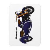 サイドカーパープルバイクイラストレーション マグネット (縦)