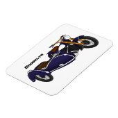サイドカーパープルバイクイラストレーション マグネット (左側)