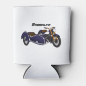 サイドカーパープルバイクイラストレーション 缶クーラー (正面)