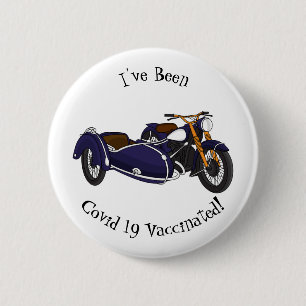 サイドカーパープルバイクイラストレーション 缶バッジ