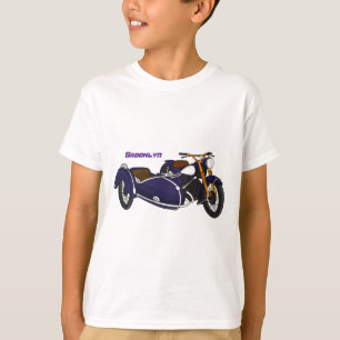 サイドカーパープルバイクイラストレーション Tシャツ