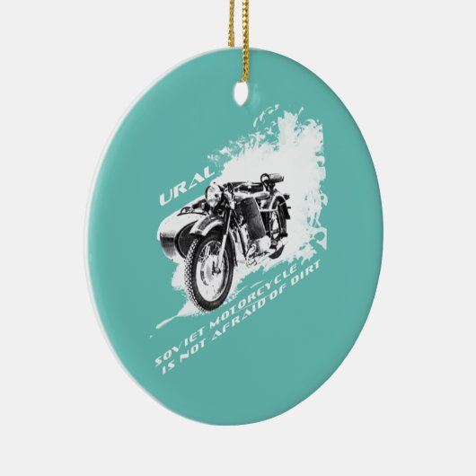 サイドカー付きウラルバイクは汚れを恐れていない セラミックオーナメント (右)