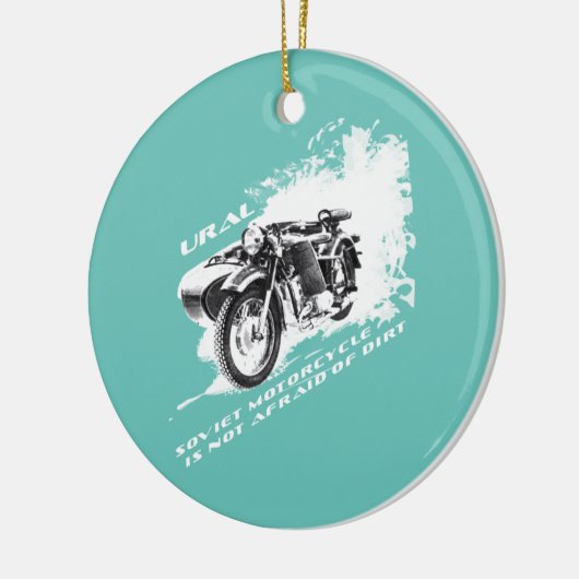 サイドカー付きウラルバイクは汚れを恐れていない セラミックオーナメント (左)