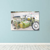 サイドカー付き750B-2旧陸軍バイク キャンバスプリント (インサイチュ (ウッドフロア))