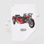 サイドカー付バイクのキャラクターイラスト ゴルフタオル (インサイチュ)