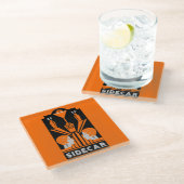 サイドカー カクテル アートデコ ガラスコースター (アングル)