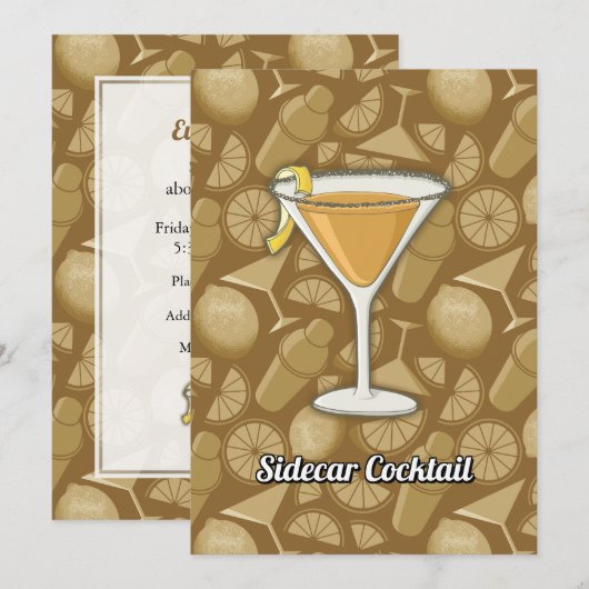 サイドカー・カクテル 招待状 (正面/裏面)