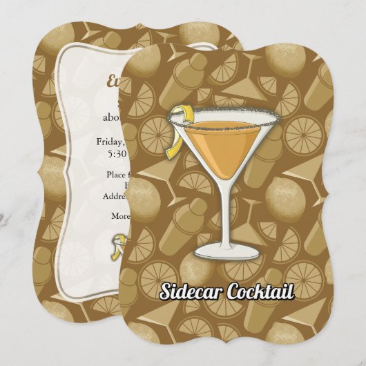 サイドカー・カクテル 招待状 (正面/裏面)