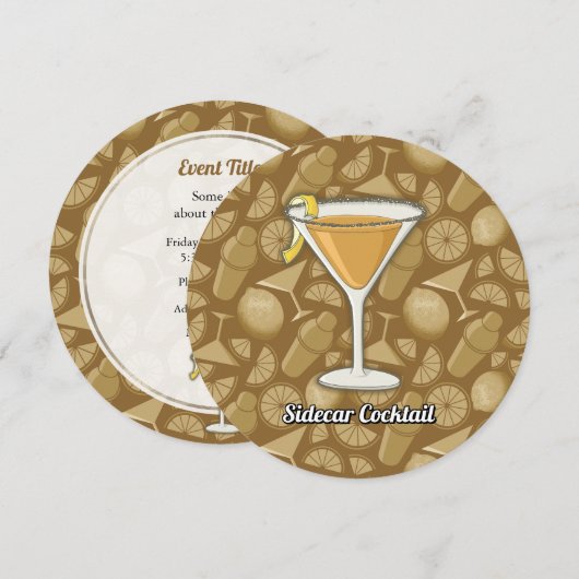 サイドカー・カクテル 招待状 (正面/裏面)