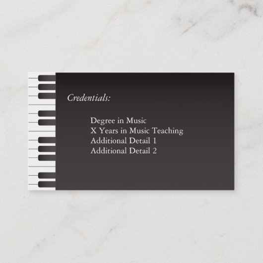 サイドクラシック鍵ミュージック先生  名刺 (裏面)