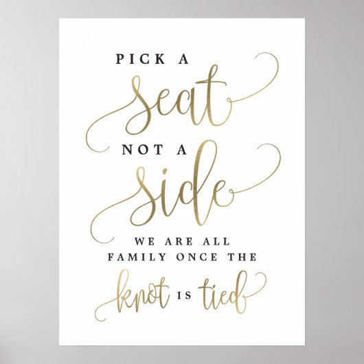 サイドサインではないシートを結婚選ぶ – カスタムサイズ ポスター (正面)