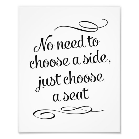 サイドサインではない座席結婚を選ぶ フォトプリント (正面)