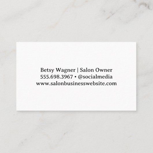 サイドシルエット女性ヘア 名刺 (裏面)