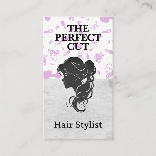 サイドシルエット女性ヘア 名刺 (正面)