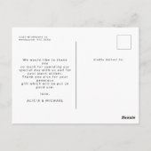 サイドスタイリッシュタイポグラフィ3フォトベビーありがとう ポストカード (裏面)