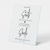 サイドスマイルではなくシートパーソナライズされたを結婚選ぶ 台座サイン (正面)