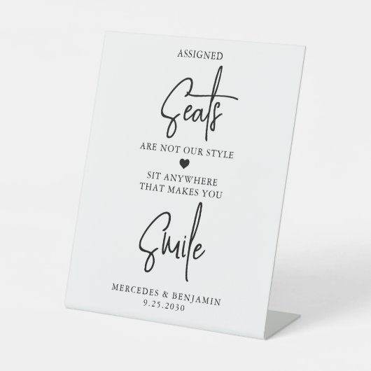 サイドスマイルではなくシートパーソナライズされたを結婚選ぶ 台座サイン (正面)