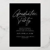 サイドタイポグラフィ卒業2022 3フォトパーティーフォイル 箔招待状 (裏面)