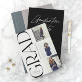 サイドタイポグラフィ卒業2022 3写真パーティー 招待状