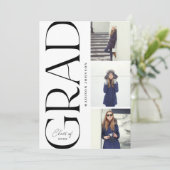 サイドタイポグラフィ卒業2022 3写真パーティー 招待状 (スタンド正面)