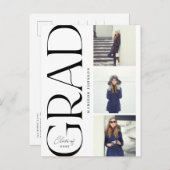 サイドタイポグラフィ卒業2022 3写真パーティー 案内ポストカード (正面/裏面)