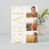 サイドタイポグラフィ卒業2022 3写真パーティー 箔招待状 (立ち正面)