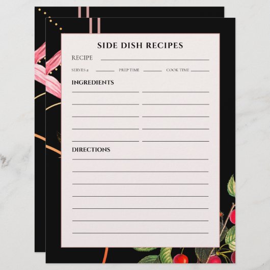 サイドディッシュレシピ |ブラックボタニカルさくらんぼ (正面/裏面)