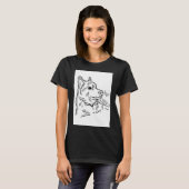 サイドハスキーイラストレーションアニマルアートロン Tシャツ (正面フル)