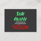 サイドハッスル vs. Twerking ネオン グリーン テキスト 名刺 (正面)