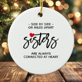 サイドバイサイドシスターコネクテッドアットハート引用文 セラミックオーナメント