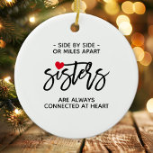 サイドバイサイドシスターコネクテッドアットハート引用文 セラミックオーナメント
