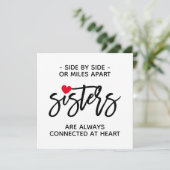 サイドバイサイドシスター接続ハート引用文カード (スタンド正面)