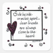 サイドバイサイドバイサイドフレンズ白黒文字 スクエアシール (正面)