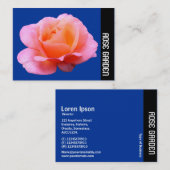 サイドバンド – ピンクローズ(深いブルー) 名刺 (正面/裏面)